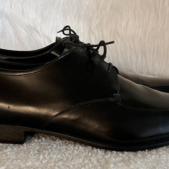 Prada Men\'s Black Apron Front Leather Derby Shoes NEVER WORN main image 6